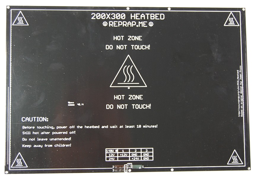 XL Θερμαινόμενο τραπέζι εκτύπωσης PCB Heatbed 200x300mm μιλιμετρέ